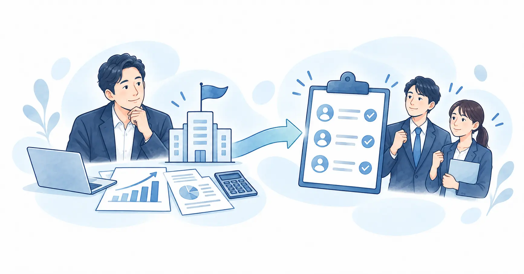 中小企業の評価制度｜経営と財務を抜きに作っても意味がないのイラスト