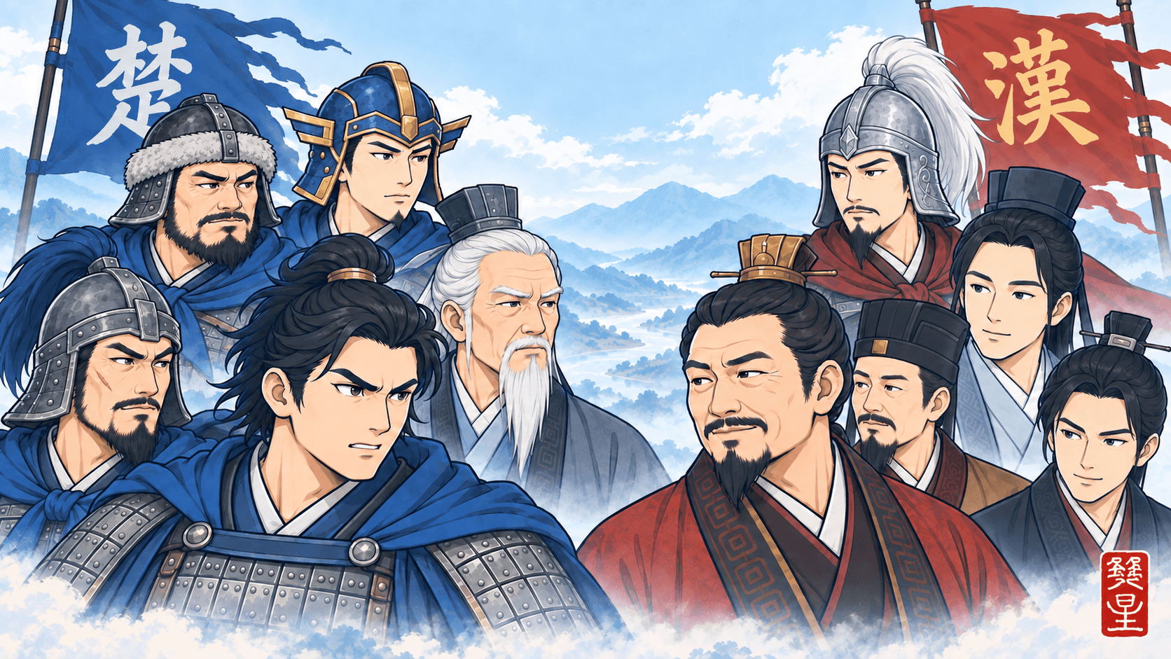 楚漢戦争のあらすじ|双星を読むための資料のイラスト